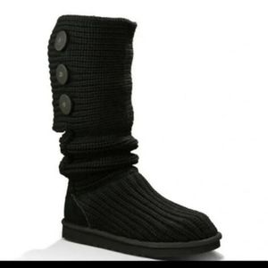 UGG Black Cardi Button Boots 7